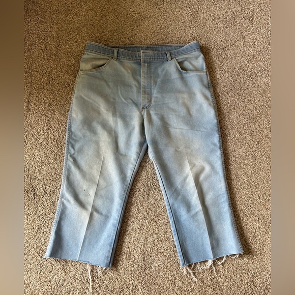 Vintage Wrangler cut off jeans. Light wash. 38 waist. 80’s cowboy. American - Picture 1 of 12